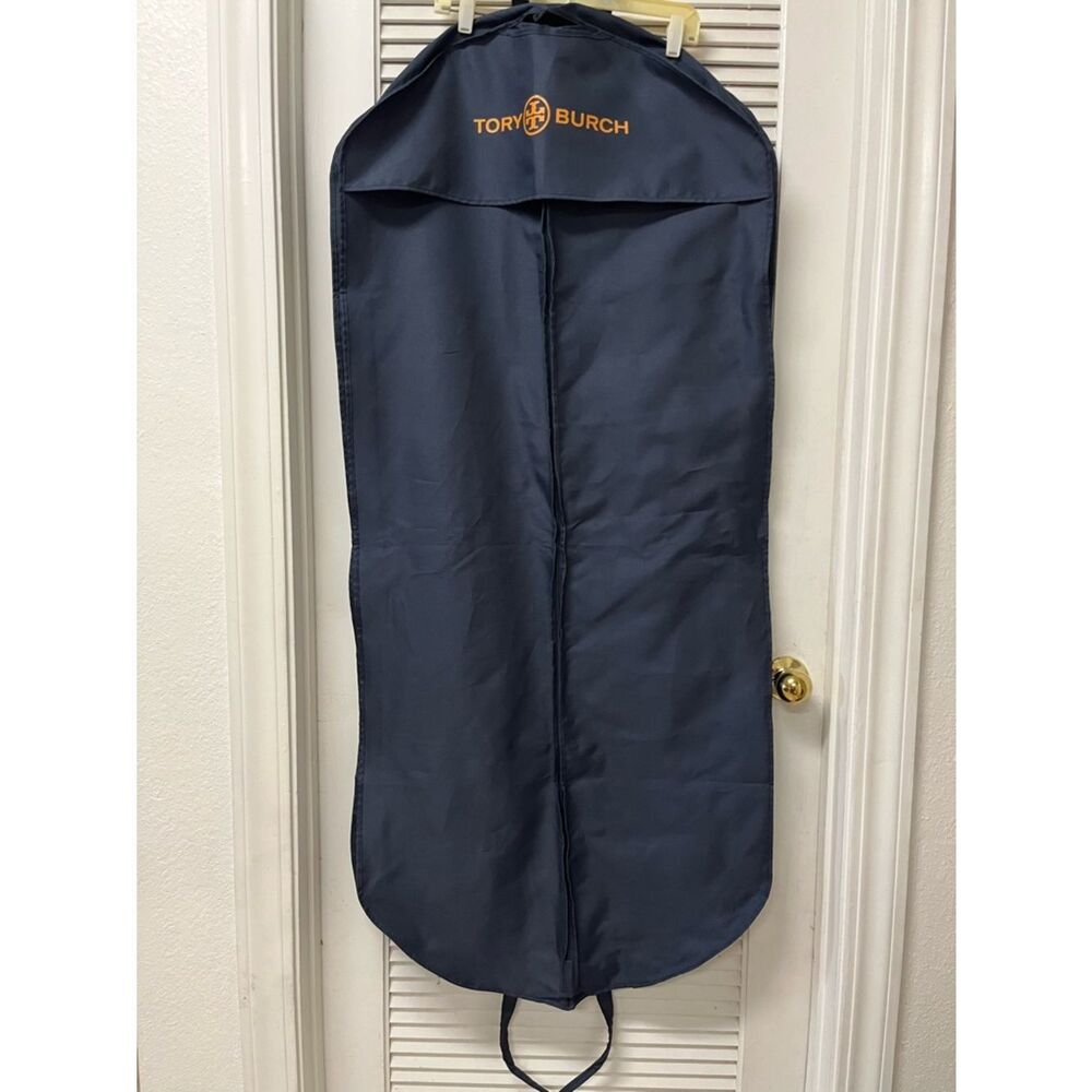 EUC✨Tory Burch Navy and Gold Logo Garment Bag